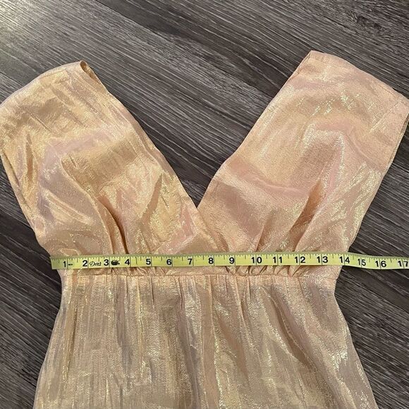 Loeffler Randall gold metallic silk cocktail dress - Picture 7 of 10